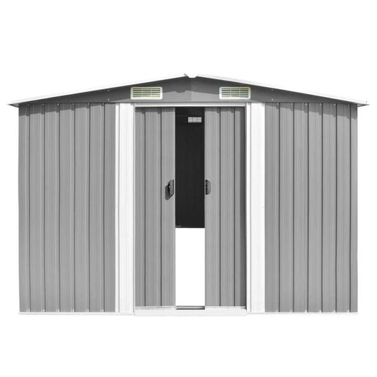 Large Outdoor Storage Shed with Removable Roof - Heavy-Duty Steel Frame & Copper Top, Gray Temporary Warehouse for Garden, Yard, Home - Portable Tool Storage Building with Ventilation System, Spacious Interior (257x580x181cm)