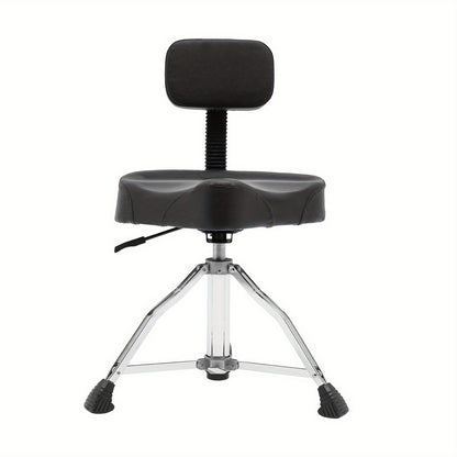 Drumkruk – Drumstoel – Drumstoel Met Rugleuning – Verstelbare Drumstoel – Drumzitting – Verstelbaar 45-60 cm – Memory Foam Zitting – Stevig Tot 120 kg