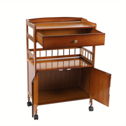 Bamboe Kastje – Opbergwagen – Opbergkast – Opbergrek – Ladekast – 52x30x80 cm – 4 Wielen Met Rem – Stevig Bamboehout