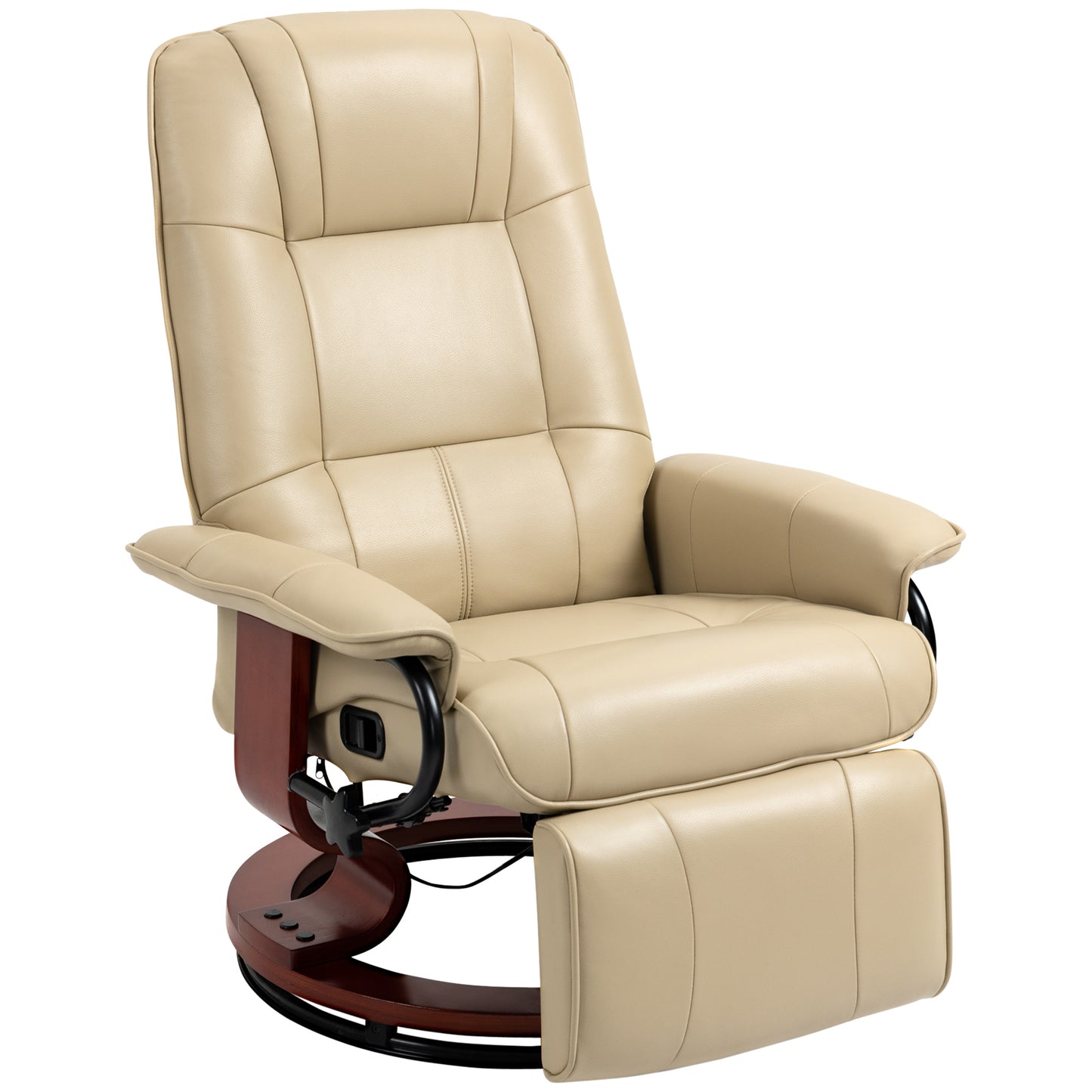 Relaxfauteuil – Relaxstoel – Luie Stoel – Verstelbare Zetel – Lounge Fauteuil – Crème – Verstelbare Rugleuning – Hoogwaardig Kunstleer