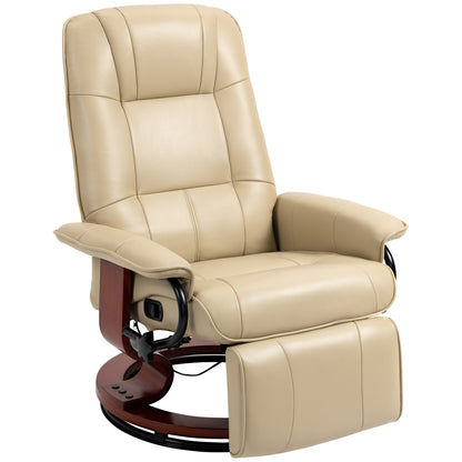Relaxfauteuil – Relaxstoel – Luie Stoel – Verstelbare Zetel – Lounge Fauteuil – Crème – Verstelbare Rugleuning – Hoogwaardig Kunstleer