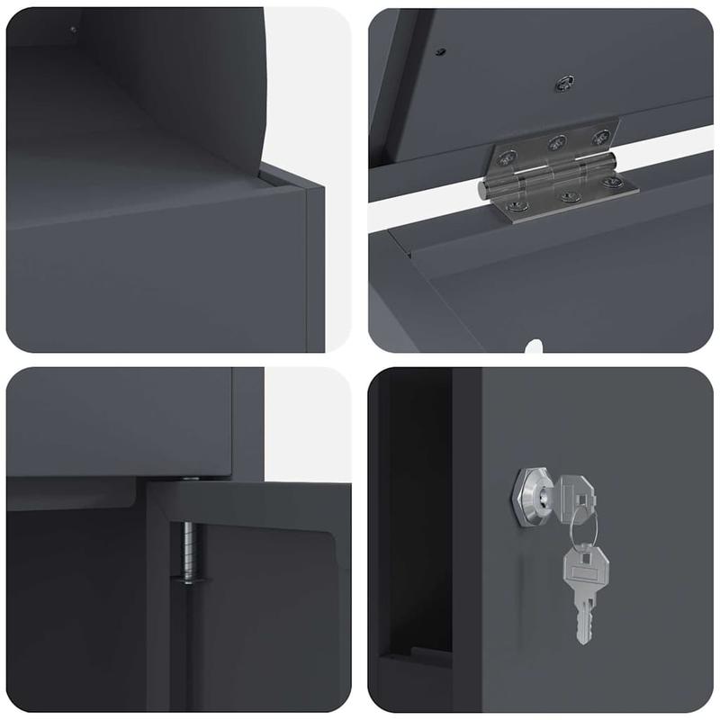 Pakketbrievenbus – Pakketbox – Brievenbus – Pakketbox Buiten – Vrijstaande Brievenbus – Gegalvaniseerd Staal – Slot Met Anti-Diefstal Sluiting – Weerbestendig 44x35x59 cm