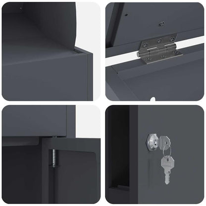 Pakketbrievenbus – Pakketbox – Brievenbus – Pakketbox Buiten – Vrijstaande Brievenbus – Gegalvaniseerd Staal – Slot Met Anti-Diefstal Sluiting – Weerbestendig 44x35x59 cm