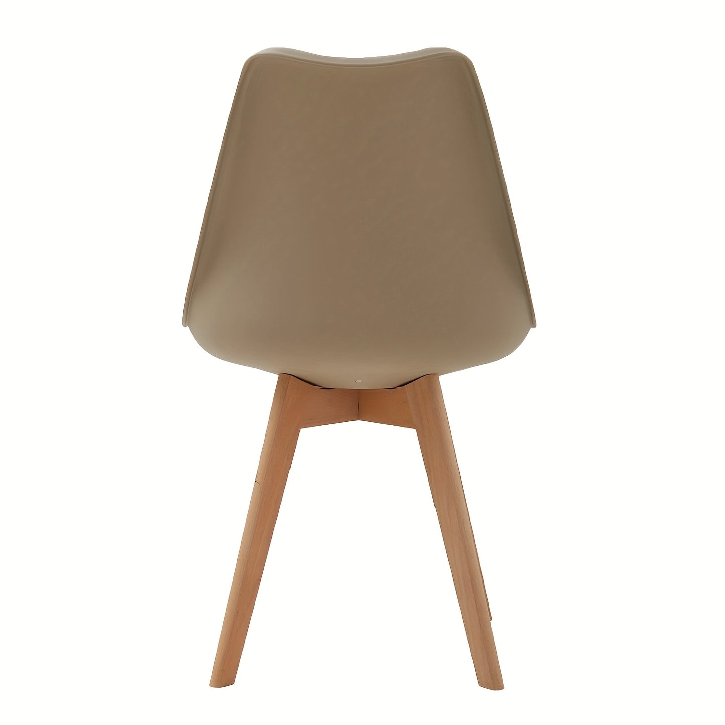 Eetkamerstoelen – Keukenstoelen – Stoelen Set – Design Stoelen – Tulpen Stoelen – Set van 6 – Beukenhouten Poten – Ergonomische Rugleuning – Khaki