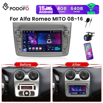 Autoradio – Android Multimedia Unit – Car Radio – Auto Stereo – Auto Audio – 7 Inch HD Touchscreen – Android 15 OS – Wireless CarPlay & Android Auto – GPS Navigatie – Bluetooth 5.0 – Achteruitrijcamera & Microfoon – 4GB+64GB – WiFi Connectivity
