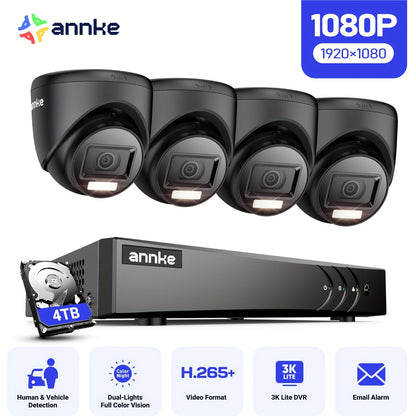 5MP PoE Beveiligingscamera Set – IP Camera – Dome Camera – Bewakingscamera – Surveillance Camera – Nachtzicht Tot 30 Meter – Mens- en Voertuigherkenning