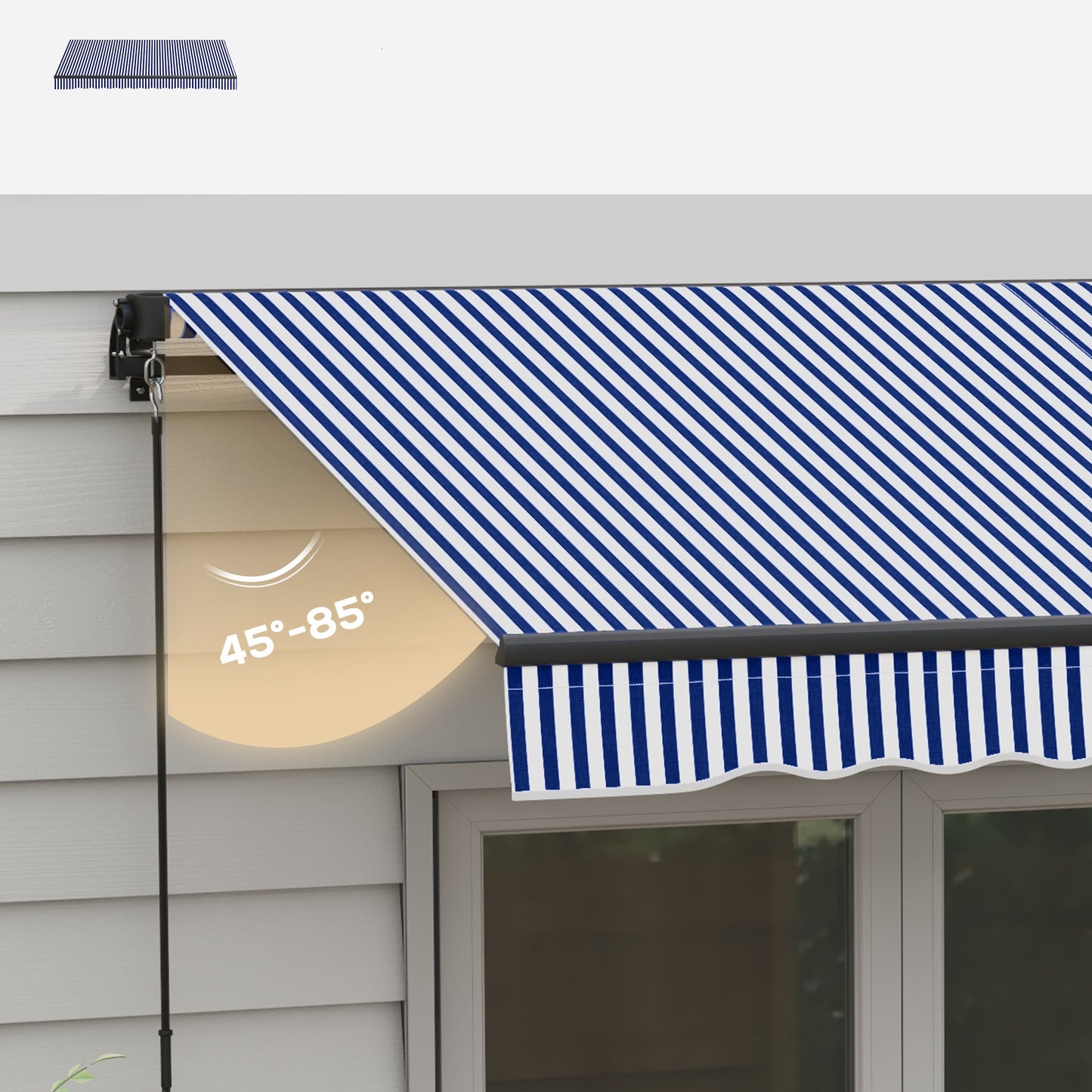 Verstelbare Balkonzonwering –  Luifel - Terraszonwering – Schaduwdoek – Zonnescherm – Aluminium Frame – UV30+ Bescherming - QUORE