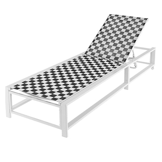 Ligbed – Ligstoel – Zonnebed – Tuinstoel – Relaxstoel – Verstelbaar Design – Stevig Metaal Frame – Met Wieltjes