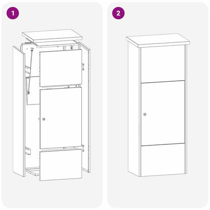 Pakketkluis – Pakketbox – Pakketbrievenbus – Pakketcontainer – Bezorgbox – Roestvrij Staal – Extra Groot 44,5x29x110,5 cm – Veilig Slot & Postgleuf