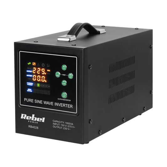 Noodstroomomzetter – Inverter – Stroomomzetter – Accu Omvormer – UPS – 700W Zuivere Sinusgolf – Drie Gebruiksmodes & LED-Display