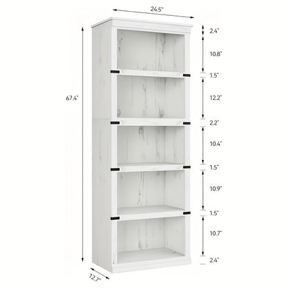 Boekenkast – Boekenrek – Opbergkast – Vakkenkast – Wandkast – 171,2 cm Hoog – Landelijke Stijl Met Achterwand