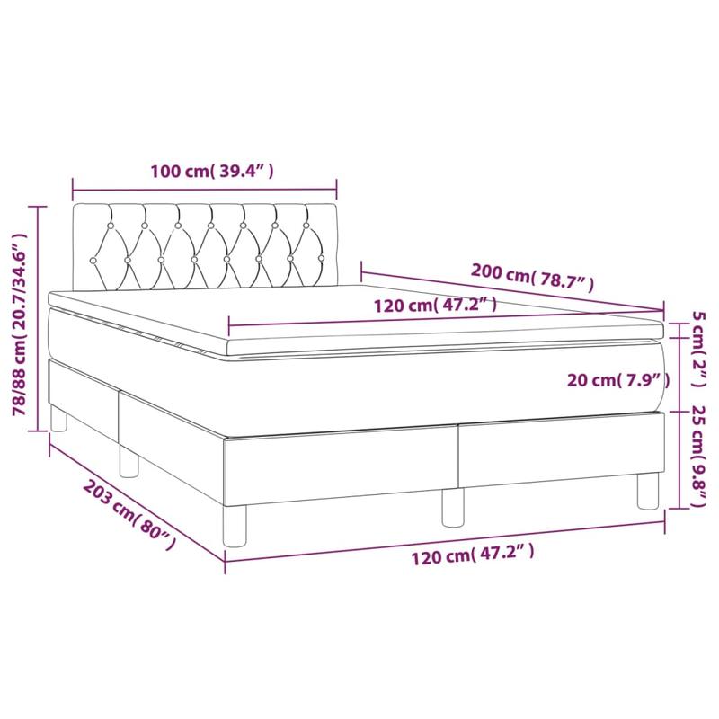 Boxspringbed – Boxspring – Bed – Bedframe – Bedbodem – Donkergrijs – Hardhouten Frame – Vlamvertragende Stof