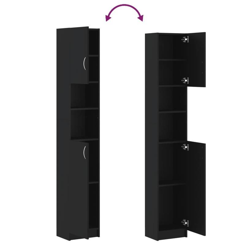 Opbergrek Badkamer – Badkamerkast Organizer – Opbergrek Kast – Badkameropbergsysteem – Badkamer Organizer – Zwart Aluminium – Ruimtebesparend & Duurzaam