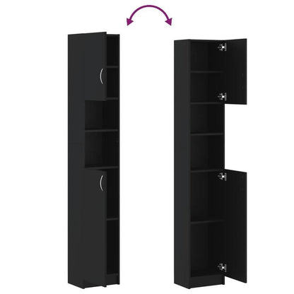Opbergrek Badkamer – Badkamerkast Organizer – Opbergrek Kast – Badkameropbergsysteem – Badkamer Organizer – Zwart Aluminium – Ruimtebesparend & Duurzaam