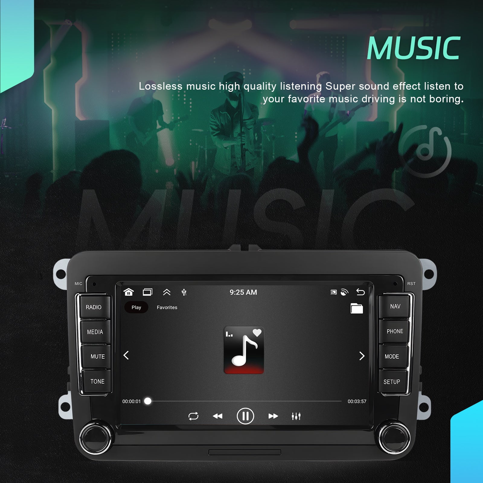 Autoradio – Car Stereo – Auto Radio – 1 DIN – 2 DIN – 7” Touchscreen – Android 15 – Qualcomm Octa-Core Processor – Draadloos CarPlay & Android Auto - QUORE