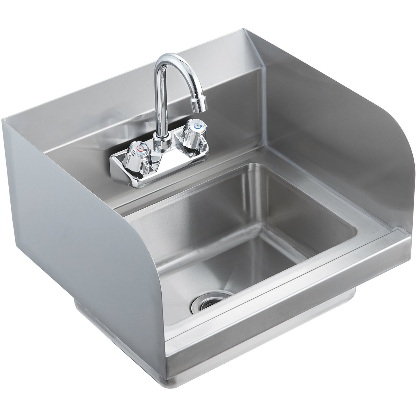 Handwasbak – Inbouw Wasbak – Hangende Wastafel – RVS Kraan – Compact Handbak – Roestvrij Staal – 360° Draaibare Kraan – Afvoerset Met Zeef