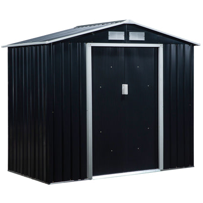 Tuinkast – Tuinberging – Tuinhuis – Tuinopslag – Tuinloods – Grijs Stalen Tuinkast – 2,5 m² Opbergruimte – Ventilatie & Dubbele Deur Met Slot