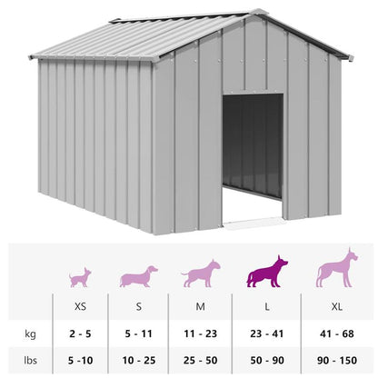 Hondenhok Extra Groot – Hondenkennel Buiten – Hondenkooi XXL – Hondenren Large – Hondenkennel Met Dak – Gegalvaniseerd Staal – Weerbestendig & Ruim (113x153x101 cm)