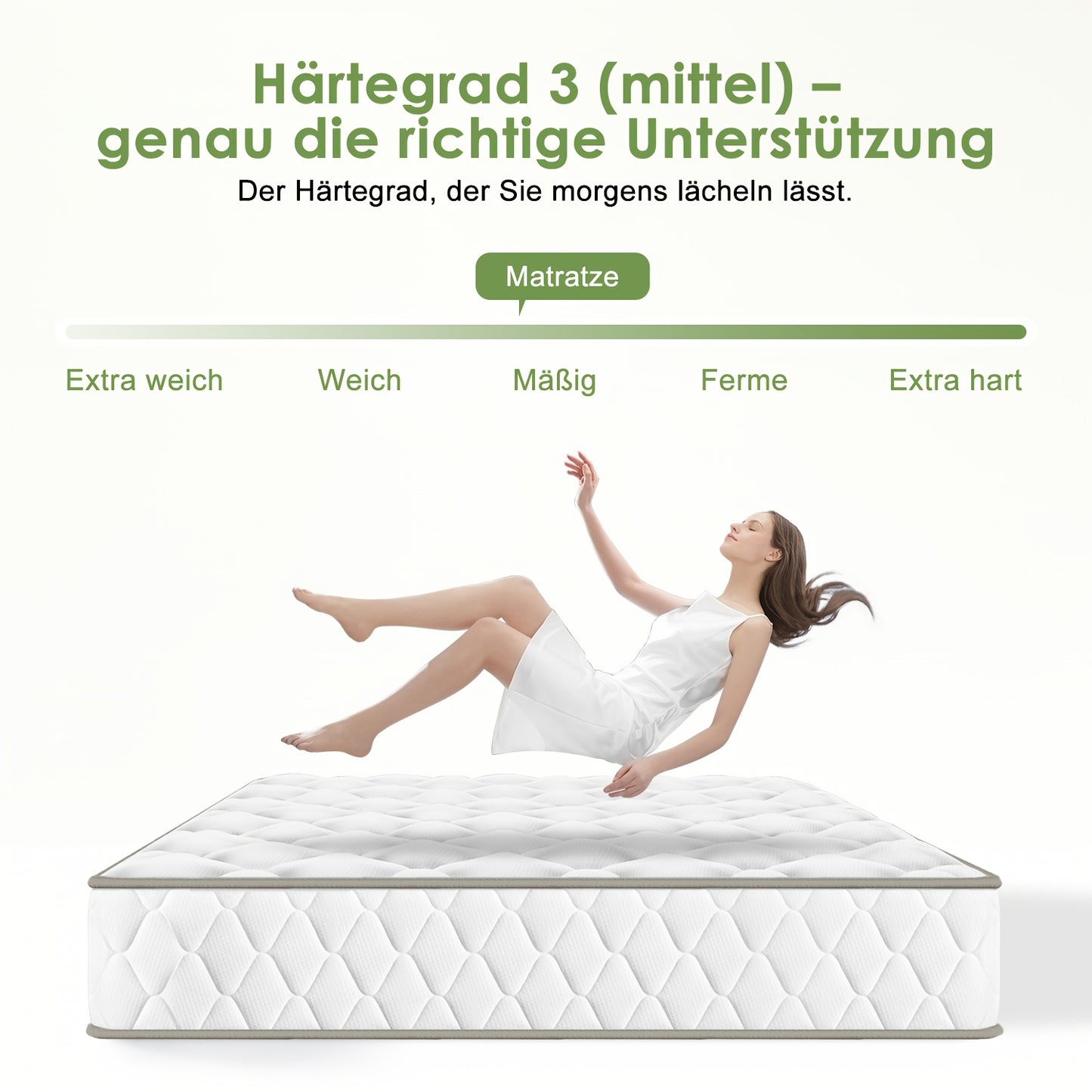 7-zones pocketveermatras – pocketveer matras – traagschuim matras – ergonomisch matras – H3 matras – 140x200 cm – memory foam toplaag – afneembare wasbare katoenen hoes