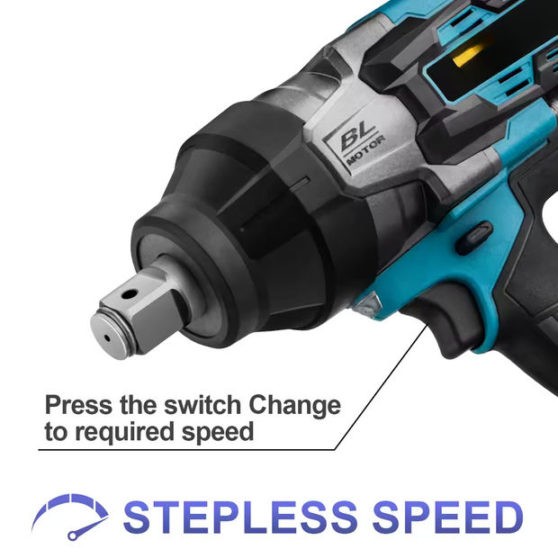 Impact Wrench - Electric Impact Wrench - Battery Impact Wrench - Impact Driver - 3100N.M Torque Brushless Electric Impact Wrench -without 18V Battery and Plug