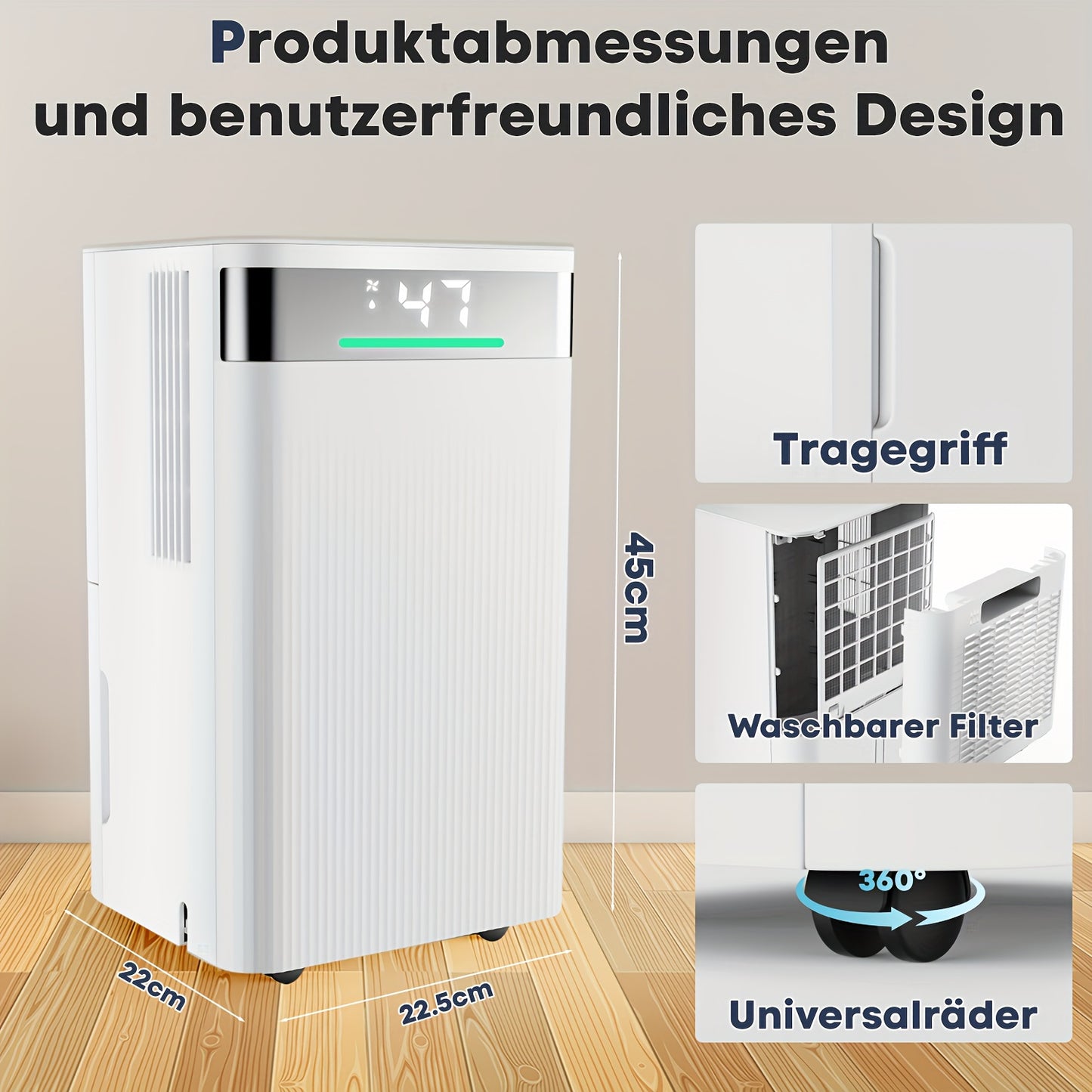 Luchtontvochtiger – Ontvochtiger – Vochtvreter – Dehumidifier – Vochtbestrijder – 14L per dag Ontvochtiging – WiFi App Bediening & Automatische Vochtigheidssensor