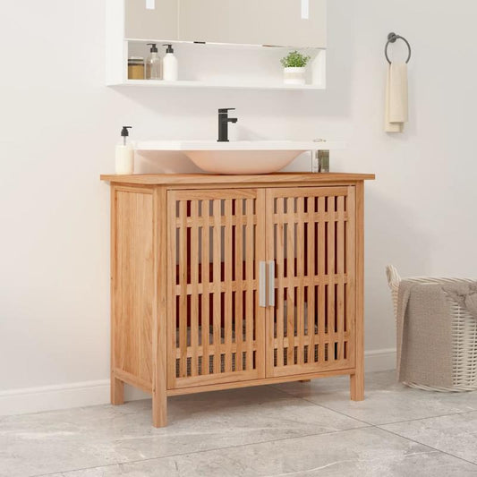 Badkamermeubel – Wastafelmeubel – Wastafelonderkast – Badmeubel – Wasbakmeubel – Compact 66x29x61,5 cm – MDF Met Walnoot Houtnerf