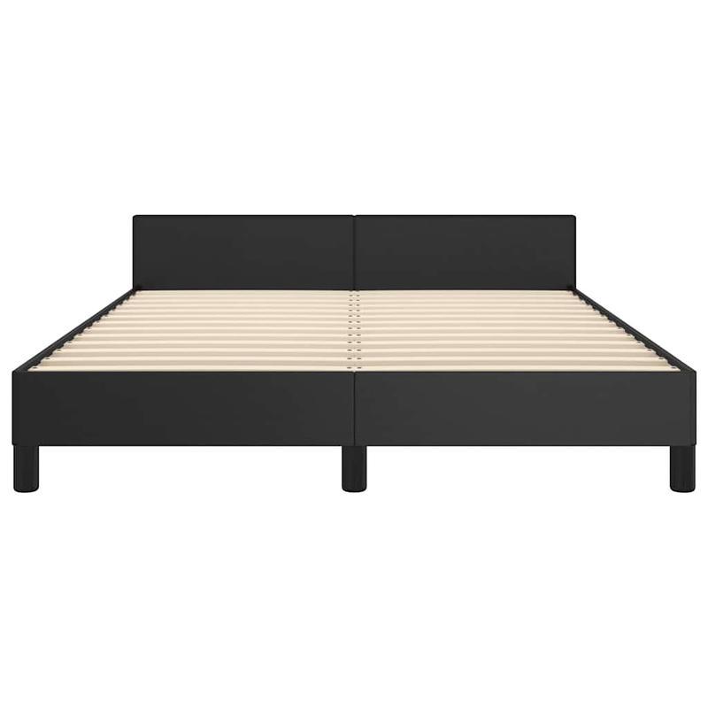 Bedframe – Bedbodem – Bedbank – Ledikant – Slaapbank – Zwart – 140x190 cm – Kunstleer