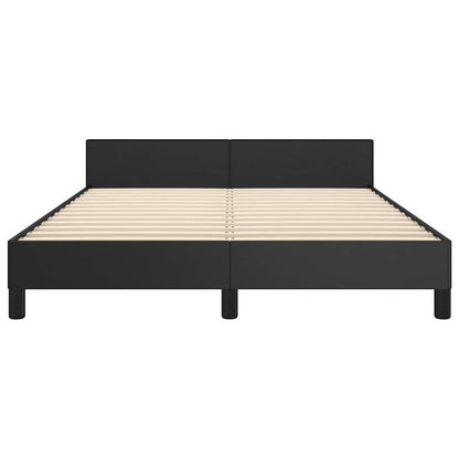 Bedframe – Bedbodem – Bedbank – Ledikant – Slaapbank – Zwart – 140x190 cm – Kunstleer