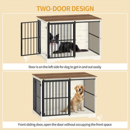 Hondenbench – Hondenkooi – Hondenbox – Bench – Dierenkooi – Stabiel Metaal – Opbergtablet – 110 x 65 x 81 cm – Voor Honden Tot 100 kg