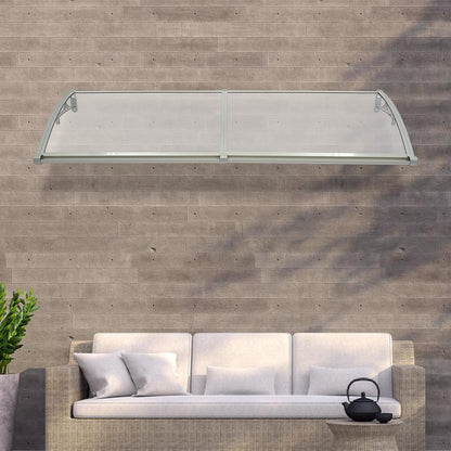 Transparante Boogvormige Overkapping – Luifel – Dakoverkapping – Terrasoverkapping – Balkonbescherming – Aluminium Frame – 200 x 60 cm – Afwateringskanaal