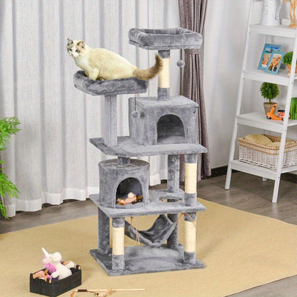 Krabpaal – Kattenboom – Kattenhuis – Krabmeubel – Kattentoren – Multi-Level Met Sisal Krabpalen – 60x50x145 cm Stevig Kattenmeubel Voor Binnen