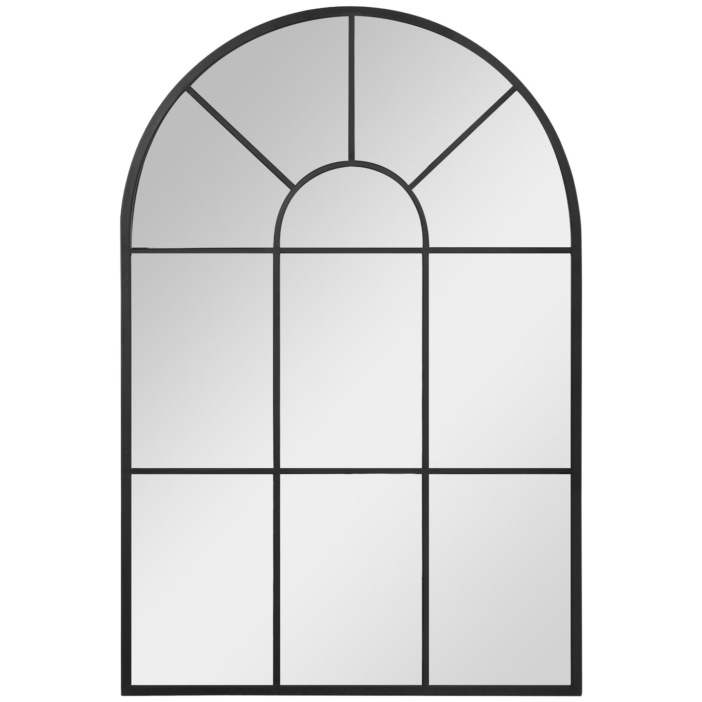 Wandspiegel – Spiegel – Muurspiegel – Zwart Spiegel – Metaal Spiegel – Zwart Metalen Frame – 91 x 60 cm – Industrieel Design