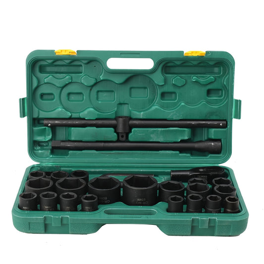26-TLG 3/4" & 1" Inch 21-65mm Plug Nuts Truck Ratchet Box Plug Key Set