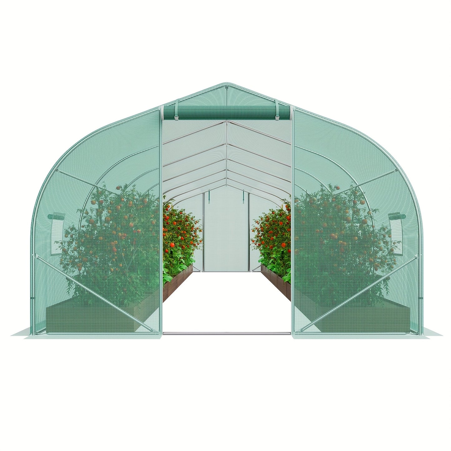 Walk-in Kweekkas – Tuinkas – Serre – Groentekas – Kas Tunnel – Grote Afmetingen 900x300x201 cm – Gegalvaniseerd Stalen Frame & Weerbestendige PE Cover