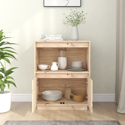 Sideboard 60x34x75cm Solid Wood Pine Side Cabinet Organizer Storage Cabinet Storage Box for Bedroom, Living Room, Bathroom, Home Furniture