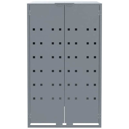 Vuilnisbak – Afvalbak – Prullenbak – Afvalcontainer – Afvalemmer – Grijs – Stevig Metaal – Ventilatie Met Wielen – 207x79x117 cm – Roestbestendig