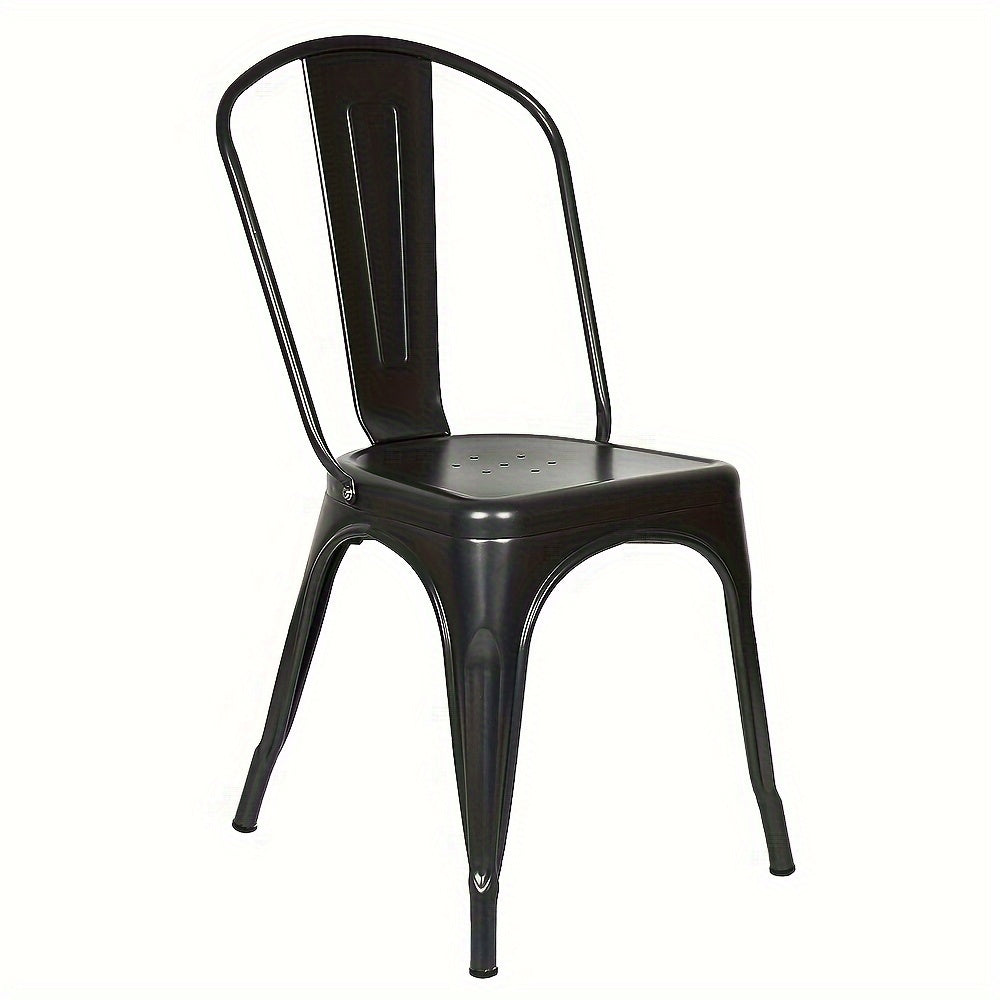 Metal Dining Chairs Set Of 4 Indoor Outdoor Chairs Patio Chairs Kitchen Metal Chairs Seat Height Restaurant Chair Metal Stackable Chair Bar Chairs Black