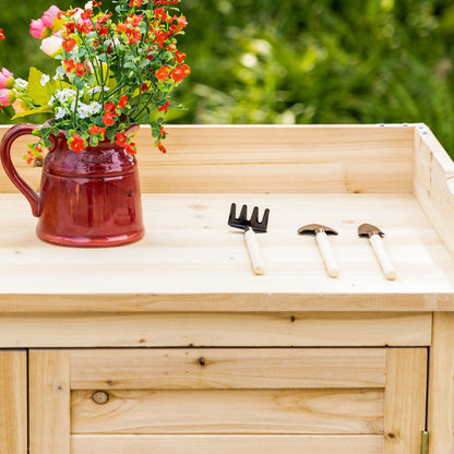 Tuinkast – Tuinopslag – Gereedschapskast – Buitenberging – Opslagkast – Massief Vurenhout – Dubbele Deur Met Plank 83x40x92 cm
