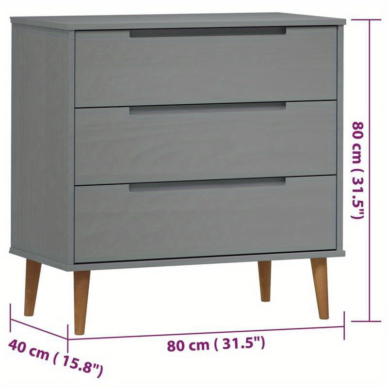 Ladekast MOLDE 80x40x80cm massief grenenhout grijs, Almirah For Clothes, Wardrobe Closet Local Warehouse, Meuble De Rangement, Commode De Chambre, Cubbpqrd, Clothes Storage, Bedroom Furniture, Contemporary Furniture, Sleek St
