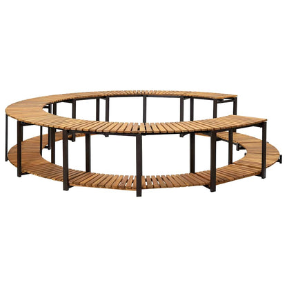 Spa Omlijsting – Spa Omkasting – Spa Omhulsel – Spa Randbeschermer – Multicolor – Massief Acaciahout – Weerbestendig Aluminium Frame – 273 x 53 cm