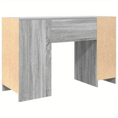 Desk Measuring 120X42X76 Cm Made of Gray Sonoma Particle Board, Composite Wood, Smooth, Moisture-Resistant, Warp-Resistant, Crack-Resistant; This Desk Is a Perfect Addition to Your Home, Office, Study, Bedroom, Or Living Room