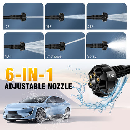 Hogedrukreiniger – Draadloze Hogedrukspuit – Accu Hogedrukreiniger – Mobiele Waterreiniger – Hogedrukapparaat – 2x Lithium-ion Batterijen – 45 Bar Druk & 5 Meter Waterslang