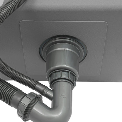 Keukenspoelbak – Spoelbak RVS – Inbouwspoelbak – Onderbouwspoelbak – Zwarte spoelbak – Ruime afmetingen 40x45cm – Inclusief zeeppomp en afdruiprek