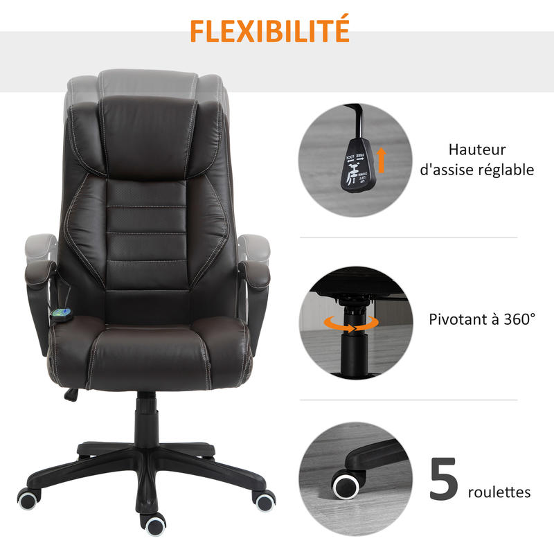 Ergonomische Bureaustoel – Kantoorstoel – Bureaustoel Met Massage – Werkstoel – Comfortabele Stoel – Verstelbare Hoogte – Verstelbare Rugleuning – Stevig Metalen Frame – Gewatteerde Zitting