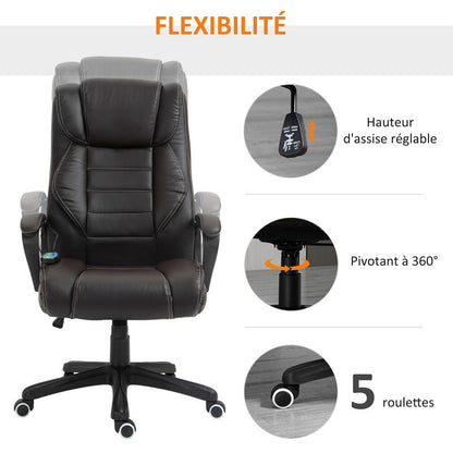 Ergonomische Bureaustoel – Kantoorstoel – Bureaustoel Met Massage – Werkstoel – Comfortabele Stoel – Verstelbare Hoogte – Verstelbare Rugleuning – Stevig Metalen Frame – Gewatteerde Zitting