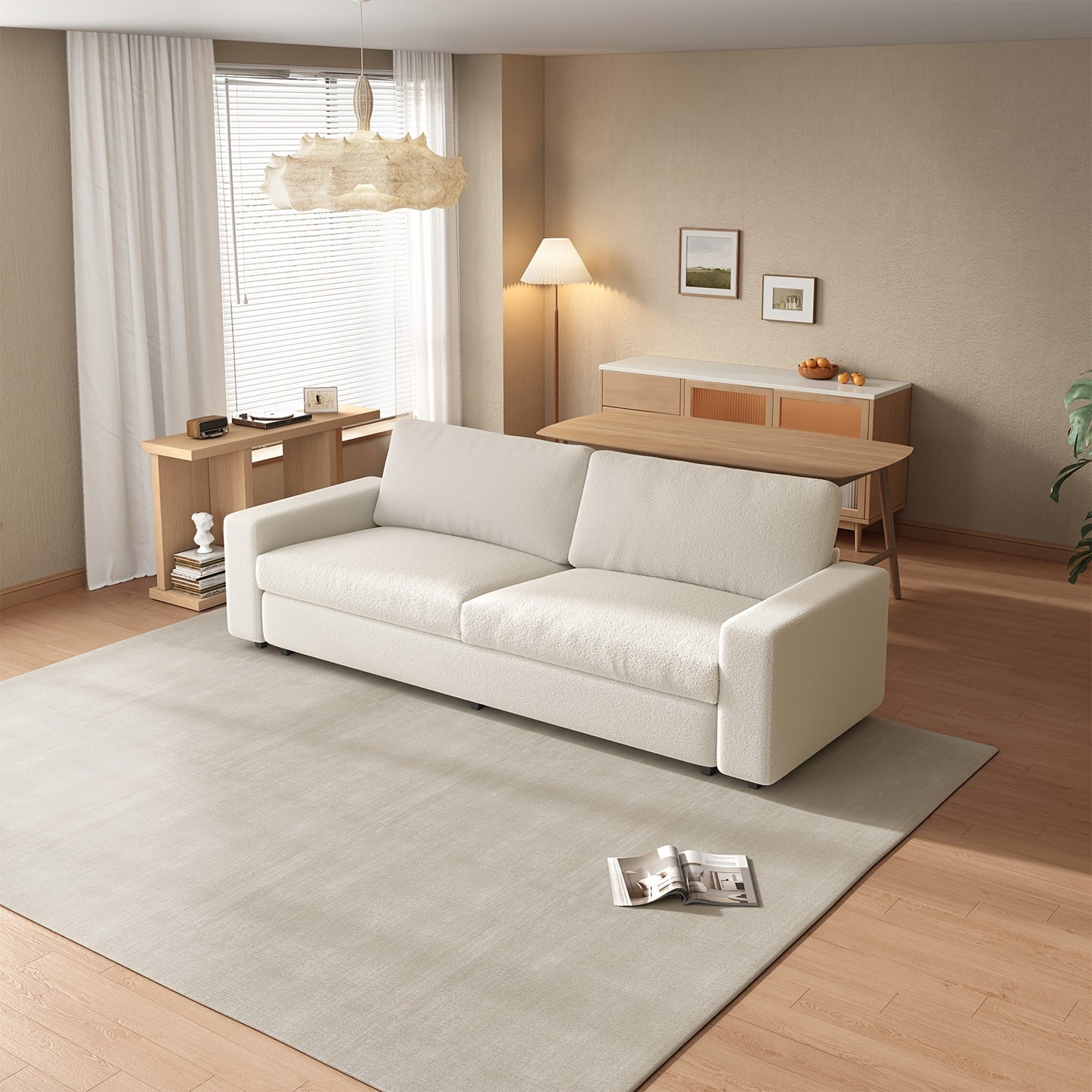 2-Zits Bank – Tweezitsbank – Slaapkamerbank – Woonkamerbank – Loungebank – Crèmekleurig Beige – Extra Lang Zitvlak – Zachte Armleuningen