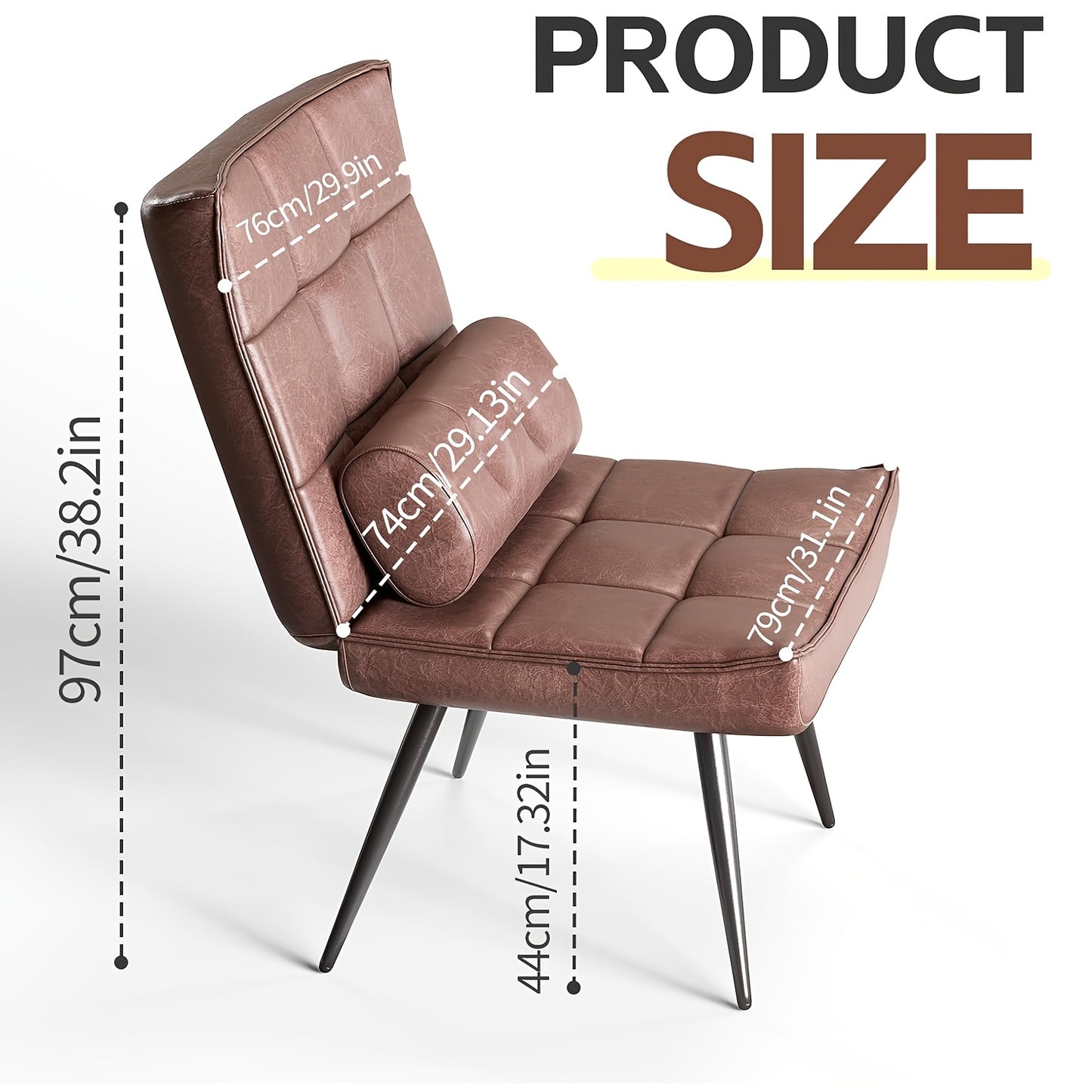 Leren Fauteuil – Lounge Stoel – Relaxstoel – Draaistoel – Vintage Leunstoel – Verstelbare Rugleuning – Comfortabel Elastisch Schuim