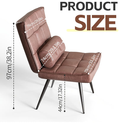 Leren Fauteuil – Lounge Stoel – Relaxstoel – Draaistoel – Vintage Leunstoel – Verstelbare Rugleuning – Comfortabel Elastisch Schuim