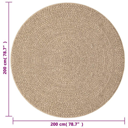 Buitentapijt – Buitenmat – Vloerkleed – Tuintapijt – Outdoorkleed – Rond – Polypropyleen Jute Look – 200 cm Diameter – UV-bestendig