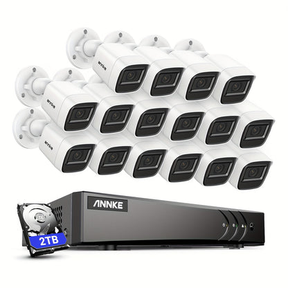 beveiligingscamera systeem – camerabewaking – bewakingscamera set – CCTV systeem – beveiligingscamera set – 16 kanaals – 3K resolutie – AI mens/voertuig detectie – 2TB HDD – nachtzicht 20 meter – H.265+ compressie – 24/7 pushmeldingen – pc compatibel